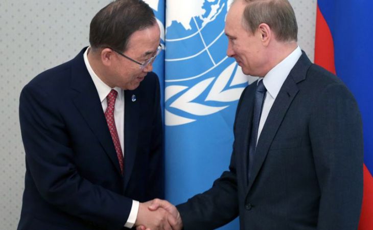 Владимир Путин провел в Кремле встречу с генсеком ООН Пан Ги Муном