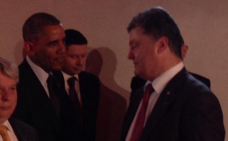 Обама впервые встретился с избранным президентом Украины Порошенко в Польше