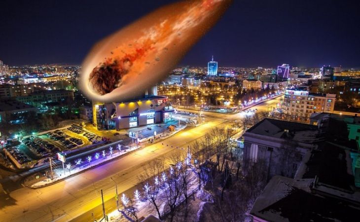 Падение метеорита запечатлели в Кемерово