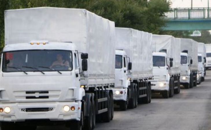 Шестая колонна МЧС России с гуманитарной помощью остановилась на границе с Украиной