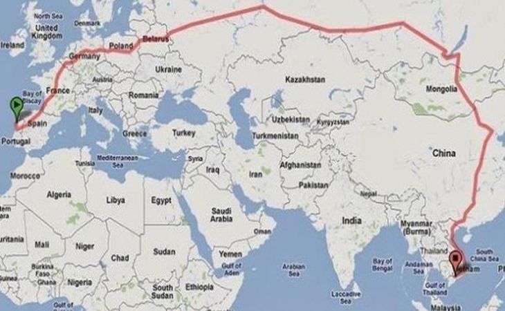 Самый длинный прямой железнодорожный маршрут в мире составляет 17 000 км