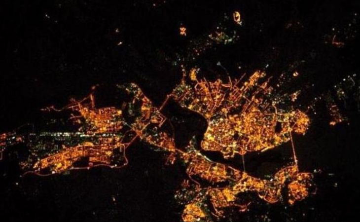 Ночной Иркутск сфотографировали с высоты Международной космической станции
