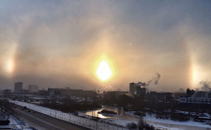 "Три солнца" взошло в небе над Челябинском