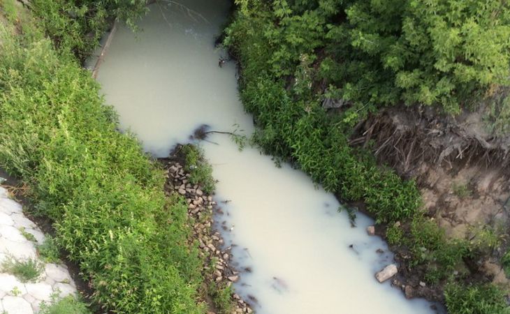 Река Пивоварка в Барнауле вновь стала молочного цвета