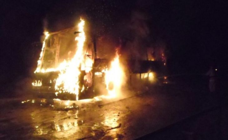 Рейсовый автобус сгорел на алтайской трассе