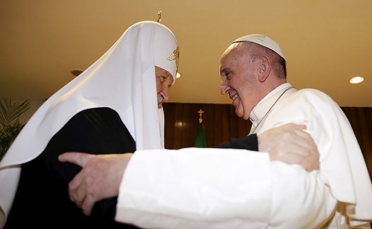 Закончилась историческая встреча главы РПЦ и папы римского
