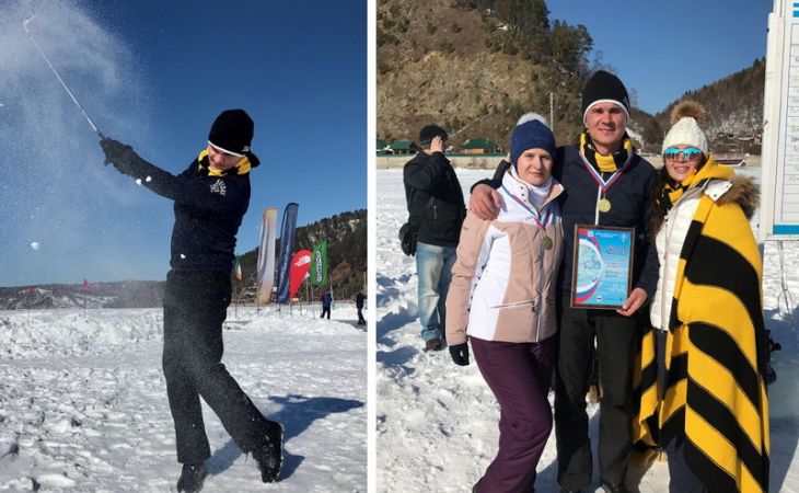 Команда "Билайн" выиграла турнир по гольфу на льду Байкала