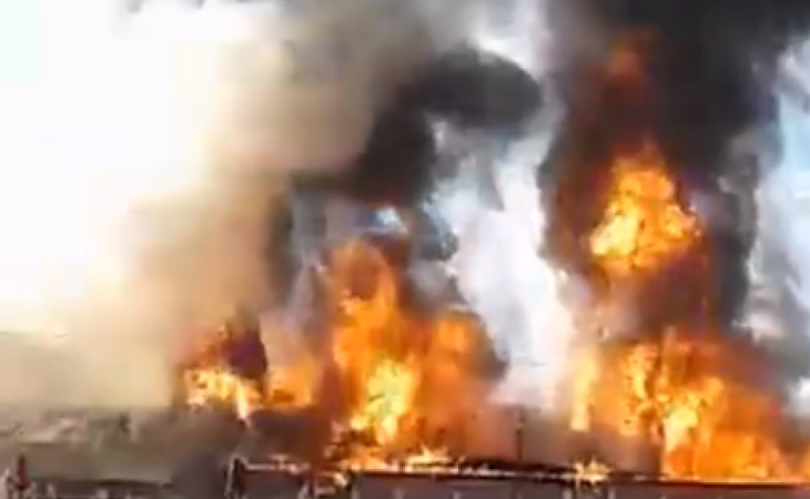 Крупный пожар произошел на алтайском элеваторе