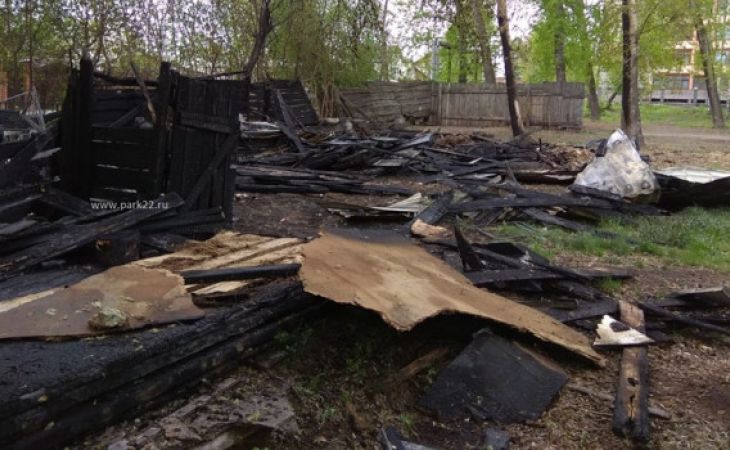 В парке "Изумрудный" в Барнауле произошел пожар