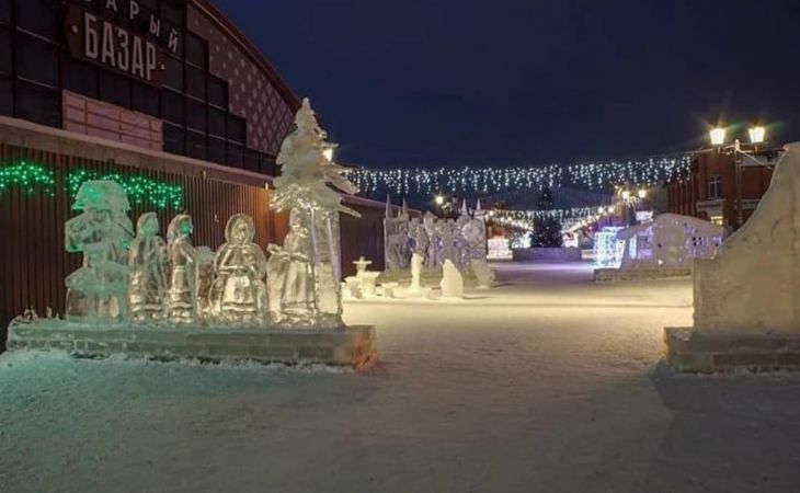 Снежный городок на Мало-Тобольской в Барнауле начали разбирать