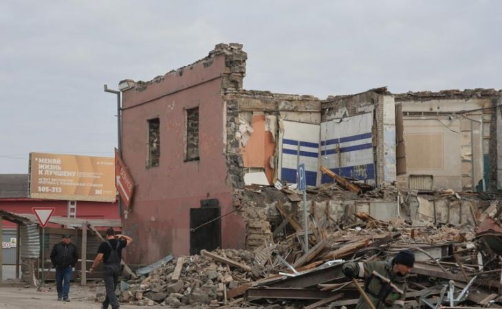 Снос здания на пересечении улиц Льва Толстого и Промышленной