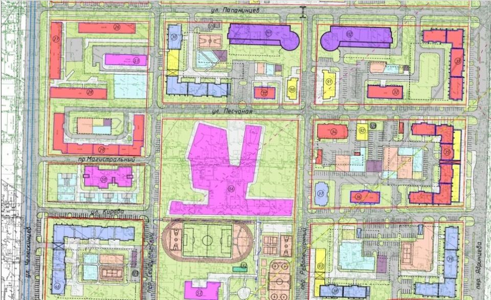 Фрагмент проекта планировки квартала «Строитель»
