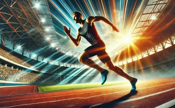 Спортсмен на стадионе