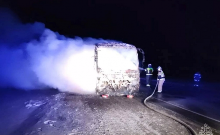 Пожар в автобусе