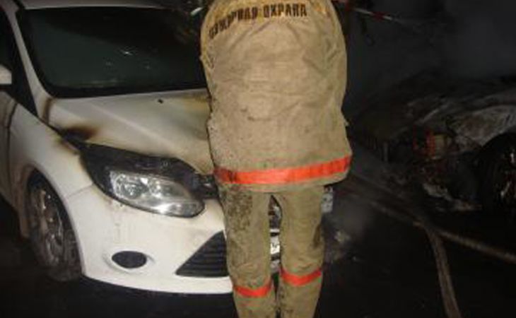 Два автомобиля Ford сгорели на парковке в Барнауле