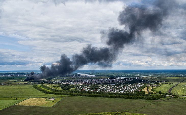 Завод химических удобрений горел в Барнауле
