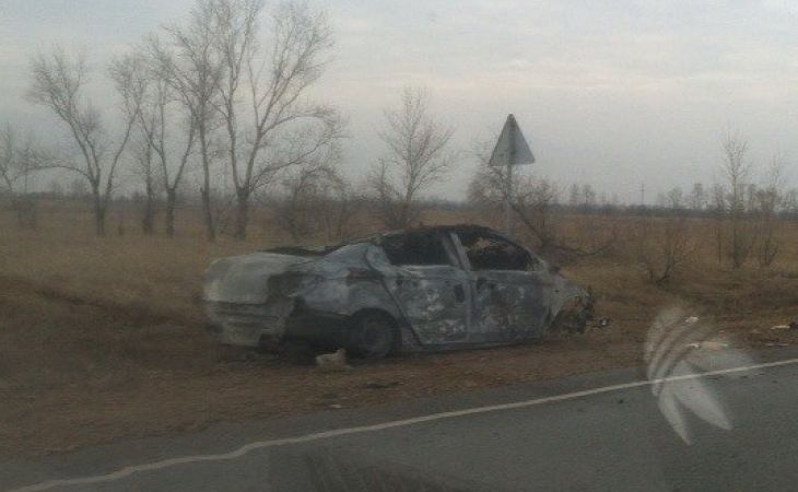 Водитель сгорел вместе с автомобилем на алтайской трассе