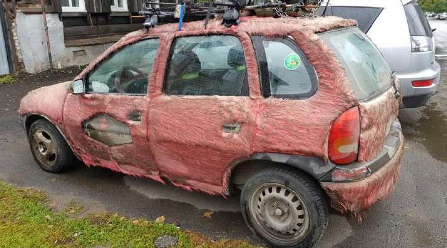 Шерстяной автомобиль замечен на дорогах Барнаула